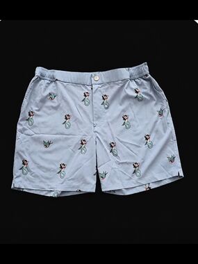 MOSMANN Austrailia Light Blue Mermaid-Print Swim Trunks